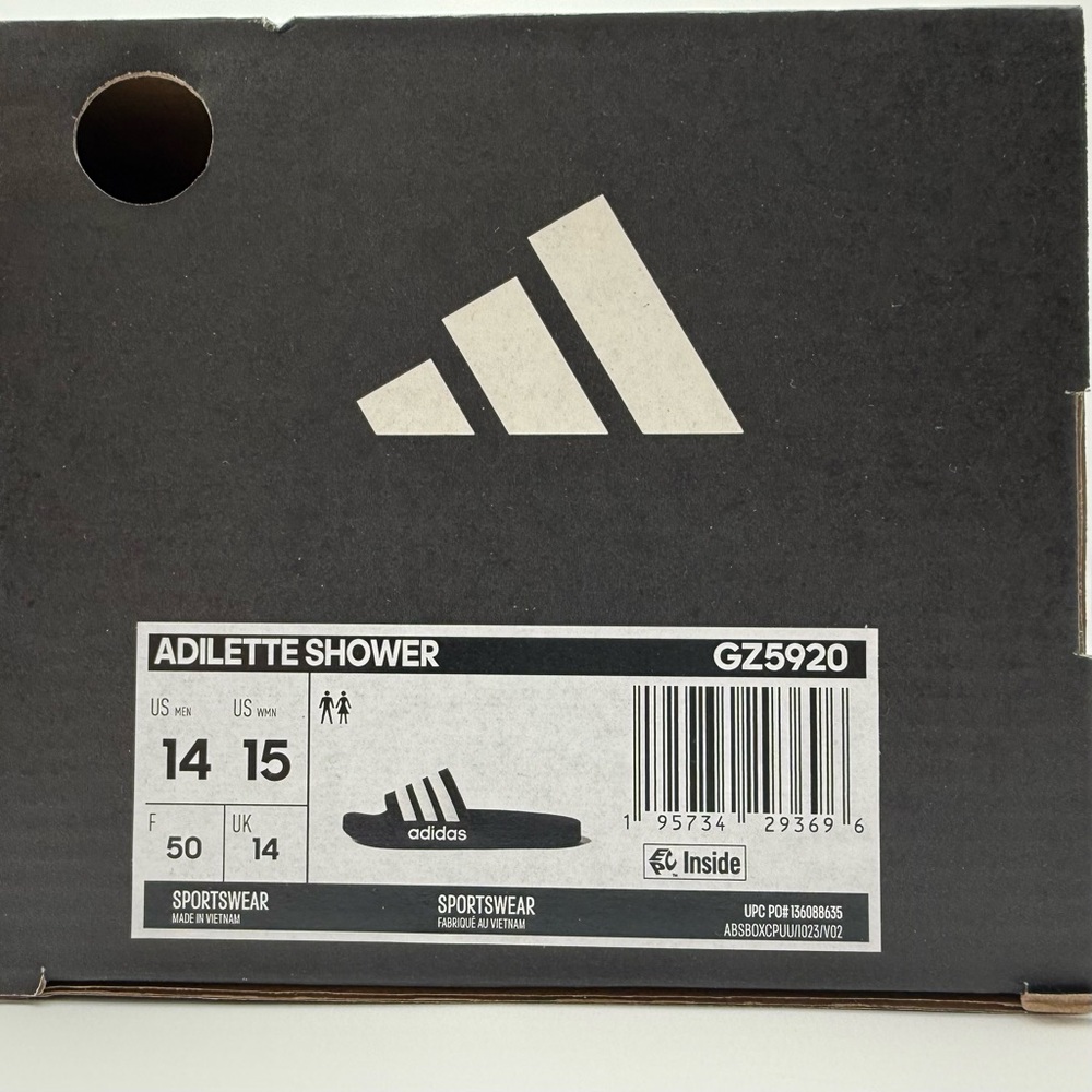 Adidas Adilette Shower Slide Men's Navy White New with Box GZ5920 - Picture 11 of 12